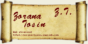 Zorana Tošin vizit kartica